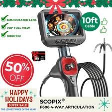 10FT 4-Way 720° Articulating Borescope Endoscope Inspection Camera Ralcam