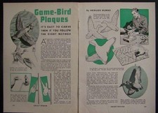 Game Bird Carving DUCK Mallard Plaque 1940 HowTo PLANS