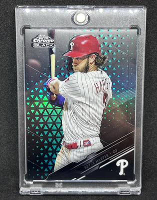 2020 Topps Chrome Black Bryce Harper Green 97/99 Philadelphia Phillies 😮