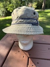 Vintage Abercrombie Fitch Bucket Hat XL Khaki Tan Safari Sun Made in USA 90s