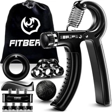 FitBeast Grip Forearm Hand Grips Strengthener Kit - 5 Pack Adjustable Resistance