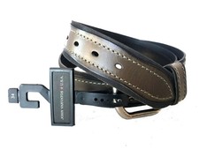 New John Varvatos Mens Leather Belt Gray 11VS02XZ18 Large 38-40  98