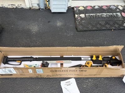 AVADA 20V Cordless Battery Pole Chainsaw w/ Chainsaw Attachment Black/Yellow