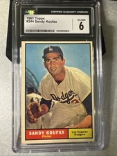 1961 Topps - Sandy Koufax #344 CGC 6 LA Dodgers