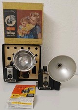 2 Kodak Brownie Hawkeye Flash Camera Lot W' Box, Kodalite Flash, Untested L81