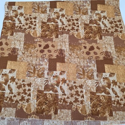 Falling Leaves Hancock Fabric Autumn Leaf Patchwork Brown & Gold Cotton 1 Yard