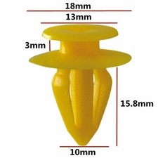 Car Door Trim Panel Retaining Clips 10mm Hole Yellow 20 Pack