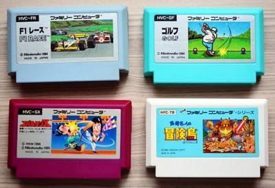 Famicom Spiele Adventure Island Spartan X Golf F1 Race Kung Fu Nintendo NES