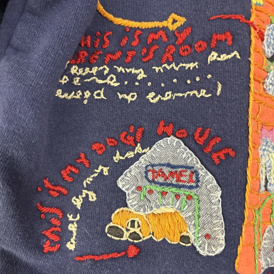 Vtg Oilily Toddler Girl Sweatshirt This Is My House Embroidered Sz 4t Boho - Image 3 of 4