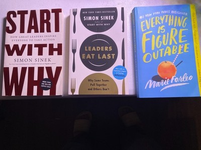 Start with Why, Leaders eat last and Everything is figureoutable.