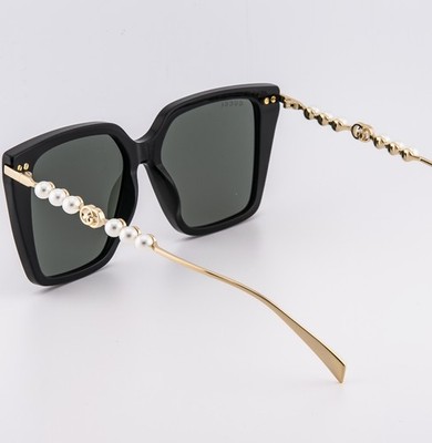 小物 Archive GUCCI square sunglasses black GUCCI GG1967S Gold Black 1967 GG Pearl Logo Oversized Geometric
