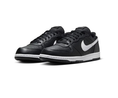 NIKE 355152 016 Low Smooth Leather Black White Contrast Street Skate Sneaker