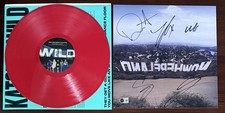 Katseye SIGNED WILD Photo Art Card & Crimson Red Vinyl Beckett BAS COA Autograph