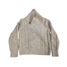 Hope  Henry Organic Cotton Acrylic Cable-Knit Sweater Size 4 Girls Cream Tan