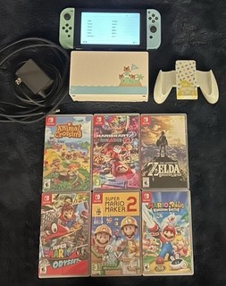 Animal Crossing Nintendo Switch Console Bundle Lot 6 Games Mariokart Zelda Mario