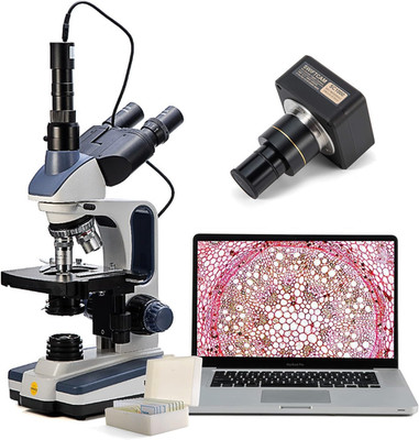 SW350T Compound Trinocular Microscope,40X-2500X Magnification,cam 10 Megapixel C