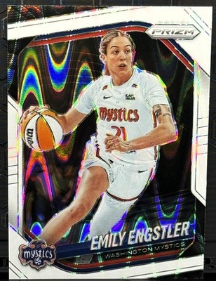 2025 Panini Prizm WNBA #84 Emily Engstler White Seismic - Washington Mystics
