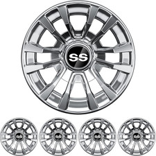 Premium 8" Golf Cart Hub Caps - 4-Pack, 6-Spoke Design for Club Car, EZGO, Yamah