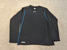Under Armour Shirt Mens Medium Black Base Layer 2.0 Thermal Waffle Knit