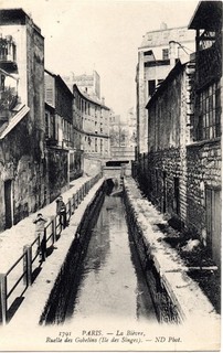 cpa 75013 : Paris La Bièvre Ruelle des Gobelins (Île des Singes)