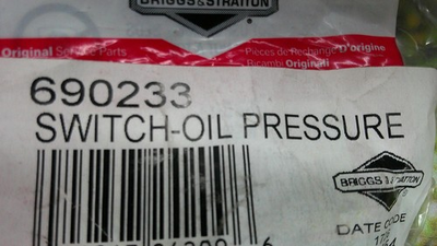 #ad Briggs amp; Stratton 690233 Oil Pressure Switch Replaces 806288 $27.99