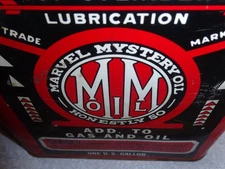 ANTIQUE MARVEL MYSTERY OIL 1 GALLON METAL CAN EMEROL N.Y.  ADVERTISING GAS SIGN!