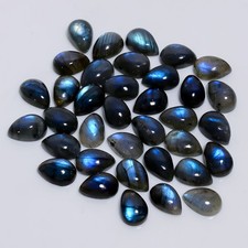 100 Natural Labradorite Pear Cabochon Gemstone Lot 20 Ct. 12X8X4 mm GCL-19