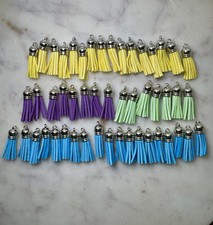 Mixed Suede Leather Tassel - DIY Keychain Jewelry Multicolor Tassels 50 Pieces
