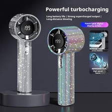 Bling Rhinestones High-Speed Handheld Fan Mini Portable Sale Outdoor O4X1[