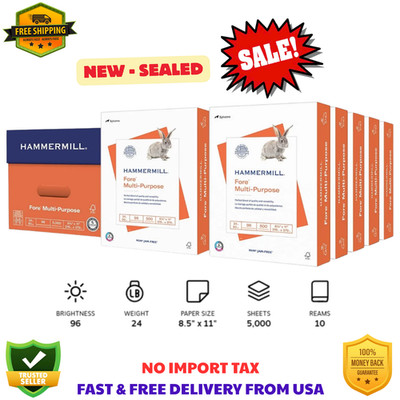 Hammermill Fore Multipurpose Paper, 24lb 8.5x11'', 96 Bright 10 Reams 5000 Sheets