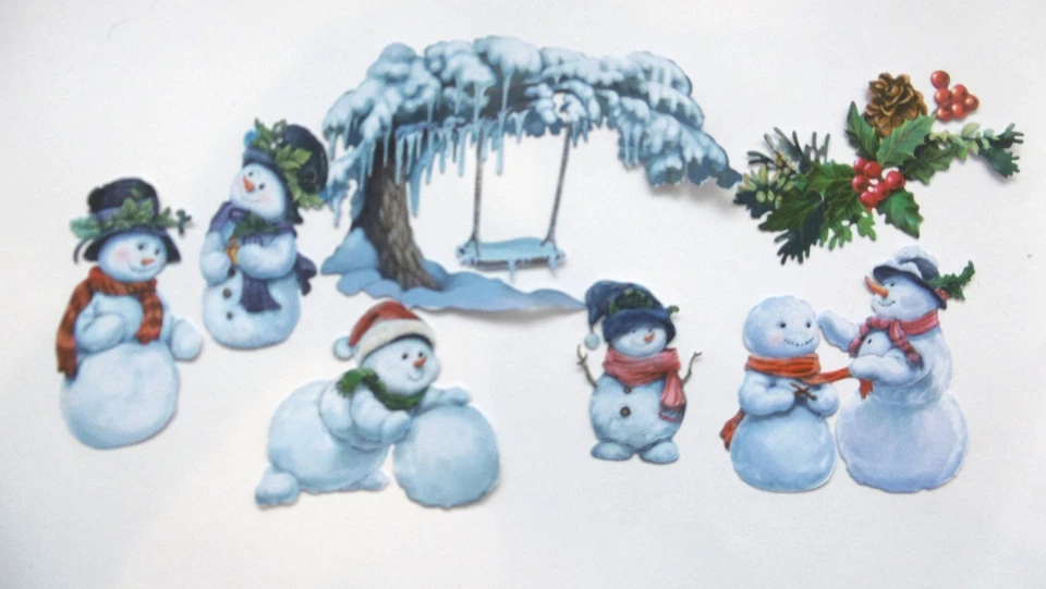 TWO RED ROBINS Two Red Robin Die Cut*Card Topper*CHRISTMAS*SNOWMAN* Lots of FUN* MORE**