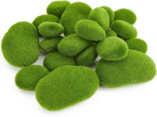 Fensong 20Pcs Artificial Moss Rocks (2 Sizes),Green Moss Decoration, Suitable 