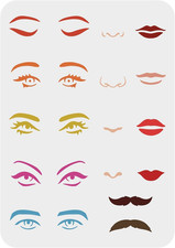 Facial Features Stencils 11.7X8.3 Inch Plastic Eyes Stencils