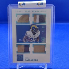 Panini 2020 Encased Sapphire Rookie Quad Memorabilia Cam Akers Rams #RQ-18 /50