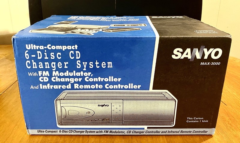 Vtg SANYO MAX-3000  6-Disc CD Changer System w/FM Modulator Remote, Complete NEW