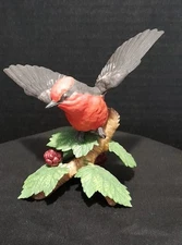 Lenox Vermilion Flycatcher Fine Porcelain Figurine Garden Bird Collection 1993