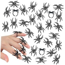 100 Pieces Spider Rings Halloween Plastic Spider Ring Halloween Party Cup