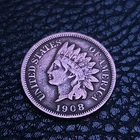 1908 Indian Cent In Fine+ Condition Readable Liberty & Feather Detail #326