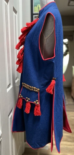 Sukmana Ethnic Dance Coat Blue red Wool Cepeola Polish Krakow Folk Costume mens image 4