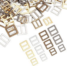 120Pcs 4 Colors Sewing Mini Tri-Glide Buckles, 8Mm 10Mm 12Mm Alloy Slide Buckl