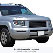 For Honda Ridgeline 06-08 APG 1-Pc Black 8x6 mm Horizontal Billet Main Grille