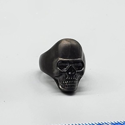 Black Skull Skeleton Ring Mens Jewelry Gothic Punk Rock Size 10