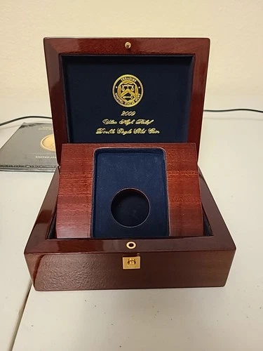 2009 US Gold $20 Ultra High Relief Double Eagle Display Wood Box  + Book NO COIN