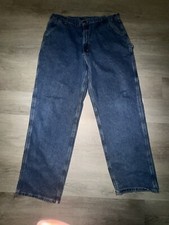 Distressed at the BottomCarhartt Lined Jeans 90s USA Made Faded 40x34 Loose Fit