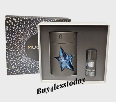 Angel Amen by Mugler Gift Set  3.4oz EDT Refillable Rubber Spray + Deo Stick NEW