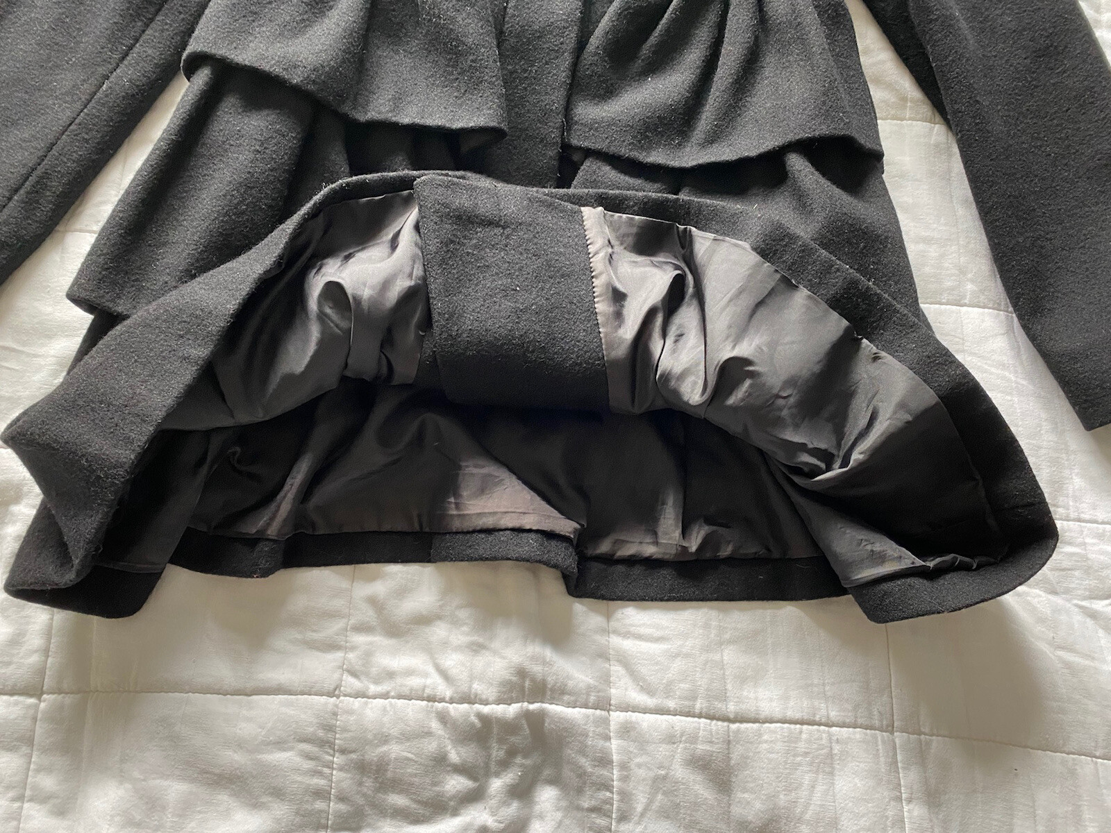 Womens Girls Dorothy Perkins Black Frilled Coat Size 6 image 4