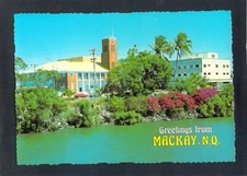 D6511 Australia Q Mackay Post Office Pioneer River MV postcard