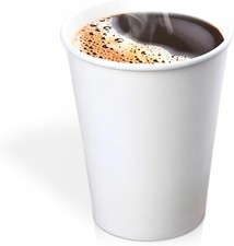 100 x 7oz White Paper Cups Disposable Coffee Cups For Hot Drinks Water Coolers