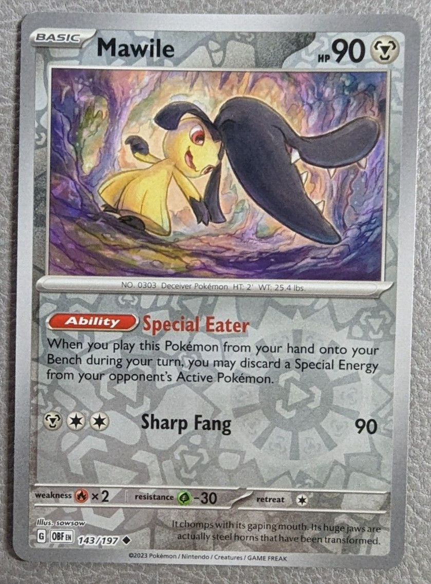 Mawile Reverse Holo NM OBF 143/197 Obsidian Flames Pokemon Card