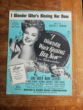 I WONDER WHO'S KISSING HER NOW  VINTAGE Sheet Music 